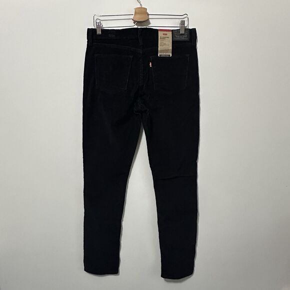 Levis 311 Shaping Skinny Corduroy Pure Black Pants 31 x 30 Mid Rise Casual NEW - Picture 7 of 8